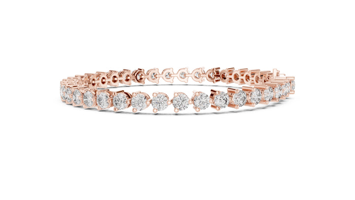 7.98 CT EF VS/SI Lab Grown Certified Round Cut Diamond Tennis Wedding Bracelet For Women's 14K Yellow Gold