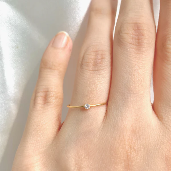 Certified 0.25 CT Round Cut EF VS/SI Lab Grown Diamond Engagement Ring 925 Sterling Silver With Vermeil Gold