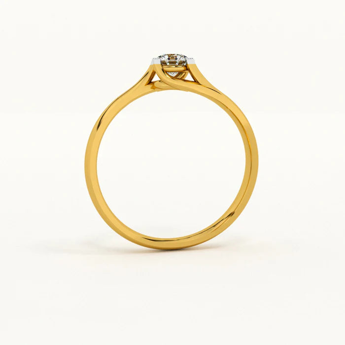 Engagement Ring Certified 1.00 CT EF VS/SI Lab Grown Diamond 925 Sterling Silver With Vermeil Gold