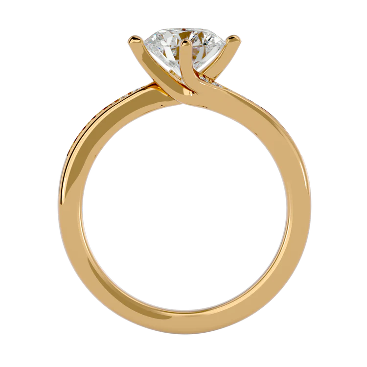 Certified 1.18 CT Round Cut EF VS/SI Lab Grown Diamond Delicate Engagement Ring 925 Sterling Silver With Vermeil Gold