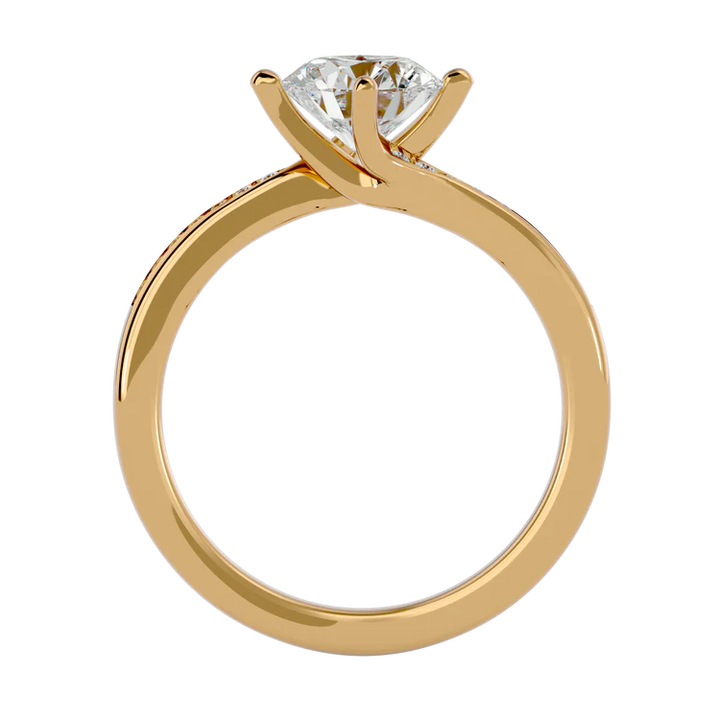 Certified 1.18 CT Round Cut EF VS/SI Lab Grown Diamond Nordic Gold Delicate Engagement Ring (Demi -Fine)