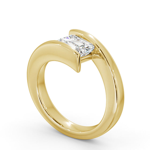 Certified 1.00 CT Emerald Cut Lab Grown Diamond Women's Engagement Ring 925 Sterling Silver With Vermeil Gold