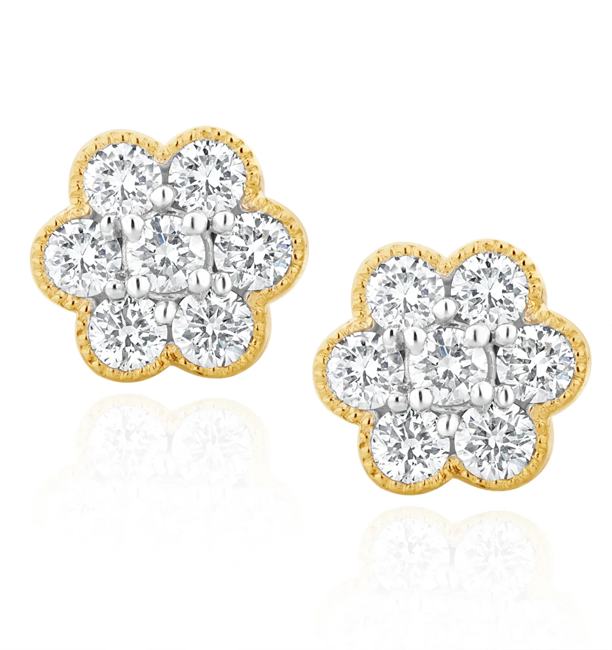 0.50 CT Round Cut Certified VS/SI Lab Grown Diamond Stud Earrings 925 Sterling Silver With Vermeil Gold