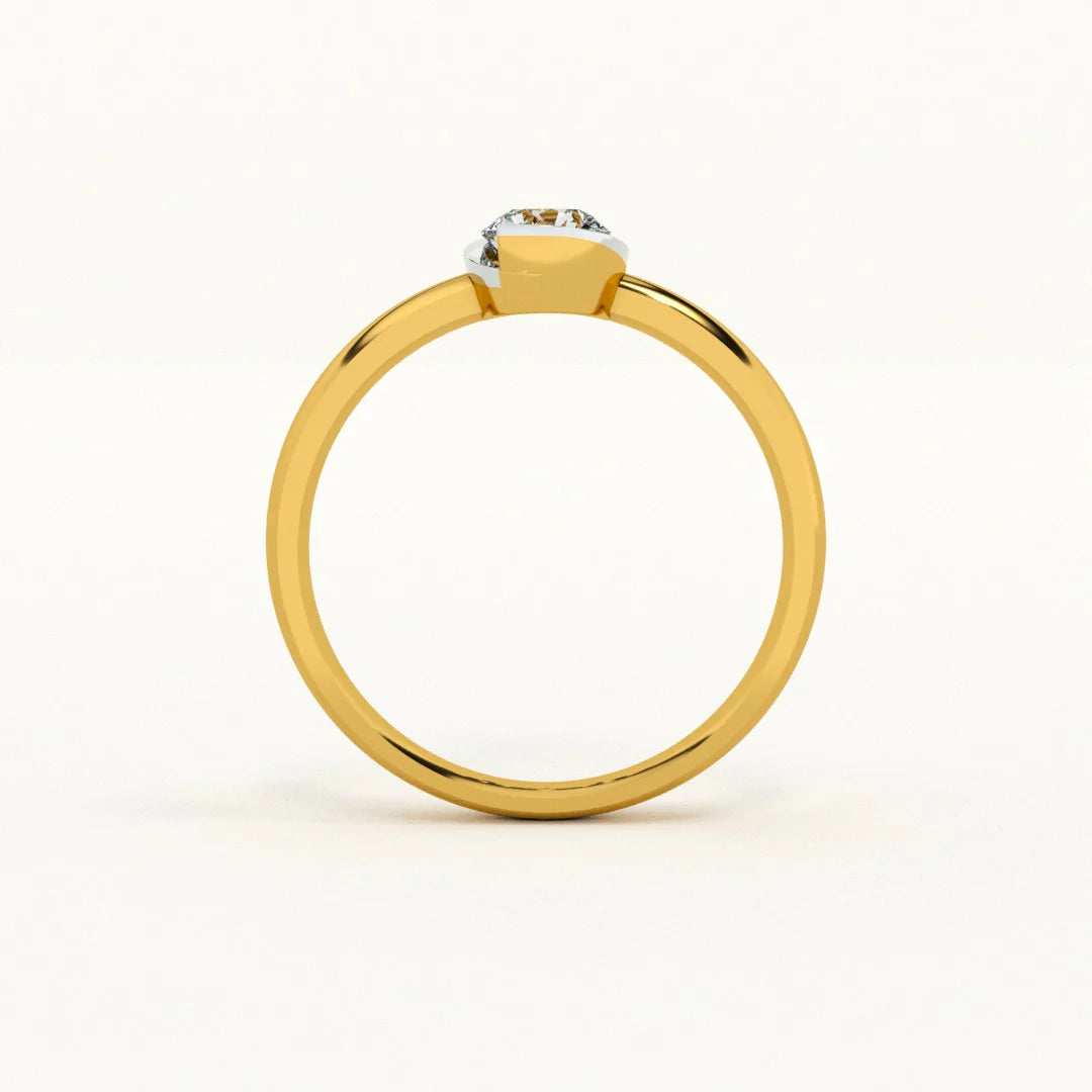 Certified 1.00 CT Round Cut EF VS/SI Lab Grown Diamond Engagement Ring 925 Sterling Silver With Vermeil Gold