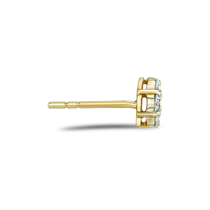 0.50 CT Round Cut Certified VS/SI Lab Grown Diamond Stud Earrings 925 Sterling Silver With Vermeil Gold