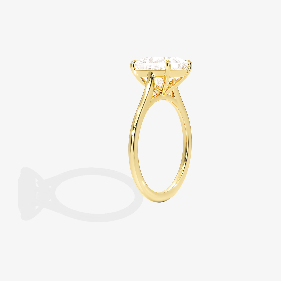 Certified 1.00 CT Emerald Cut EF VS/SI Lab Grown Diamond Nordic Gold Engagement Ring (Demi -Fine)