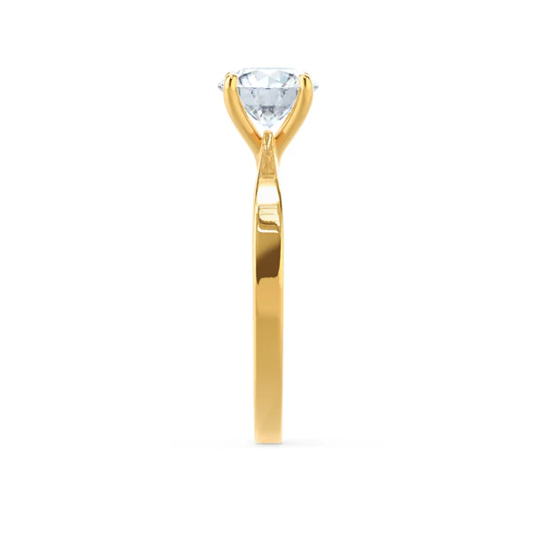 Certified 1.00 CT Round Cut EF VS/SI Lab Grown Diamond Nordic Gold 4 Prong Engagement Ring (Demi -Fine)