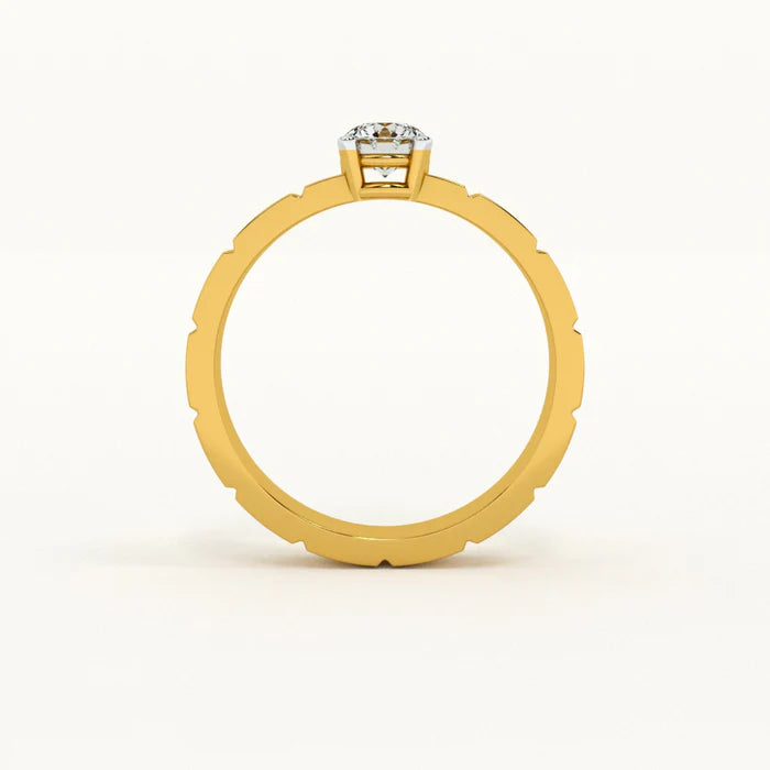 Engagement Ring Certified 0.50 CT EF VS/SI Lab Grown Diamond 925 Sterling Silver With Vermeil Gold