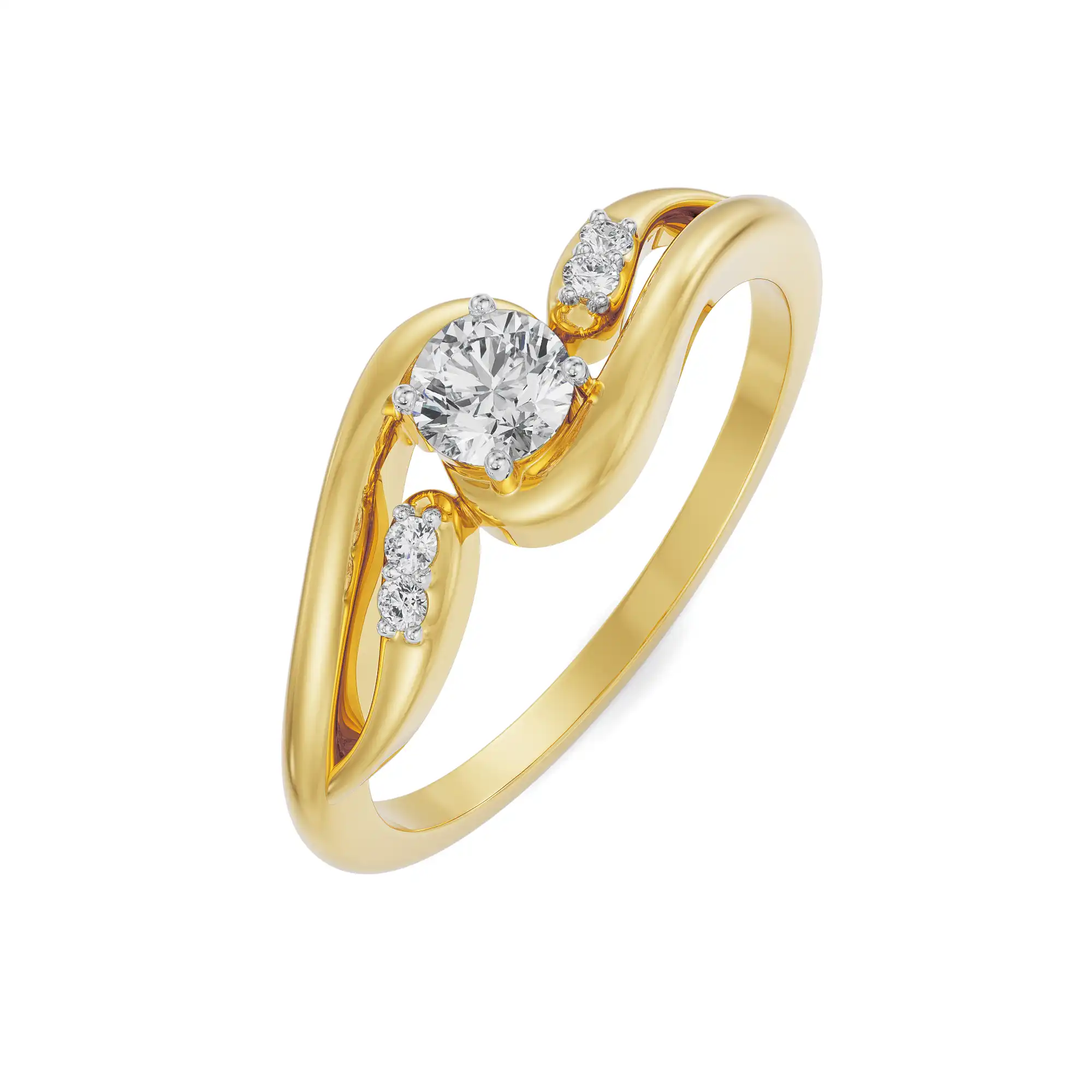 Certified 1.04 CT Round Cut EF VS/SI Lab Grown Diamond Anniversary Ring 925 Sterling Silver With Vermeil Gold