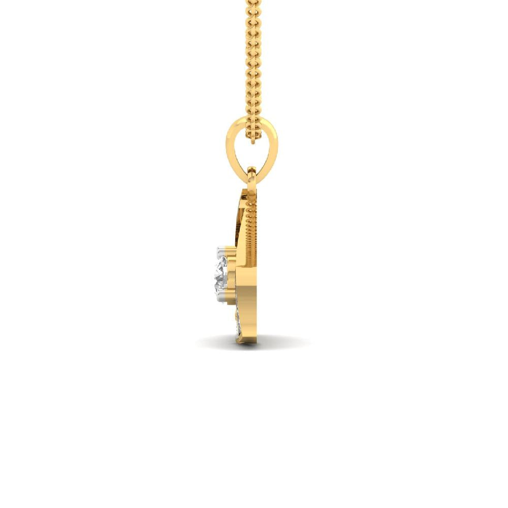0.75 CT Round Cut EF VS/SI Lab Grown Diamond Cluster Pendant 925 Sterling Silver With Vermeil Gold (Without Chain)