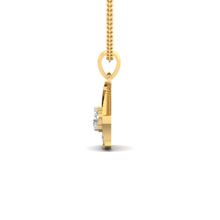 0.75 CT Round Cut EF VS/SI Lab Grown Diamond Cluster Pendant 925 Sterling Silver With Vermeil Gold (Without Chain)