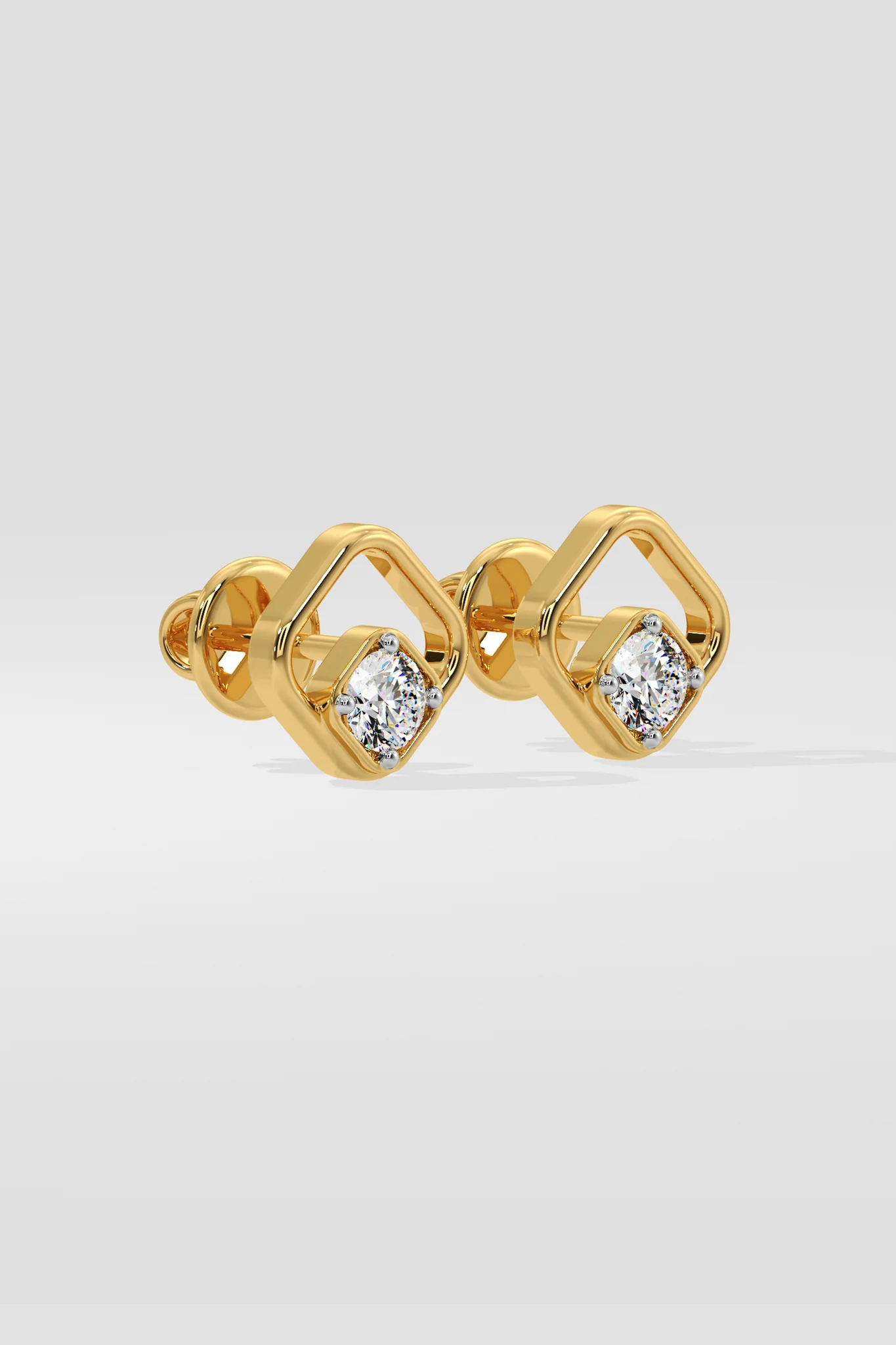 0.50 CT Round Cut Certified VS/SI Lab Grown Diamond Stud Earrings 925 Sterling Silver With Vermeil Gold