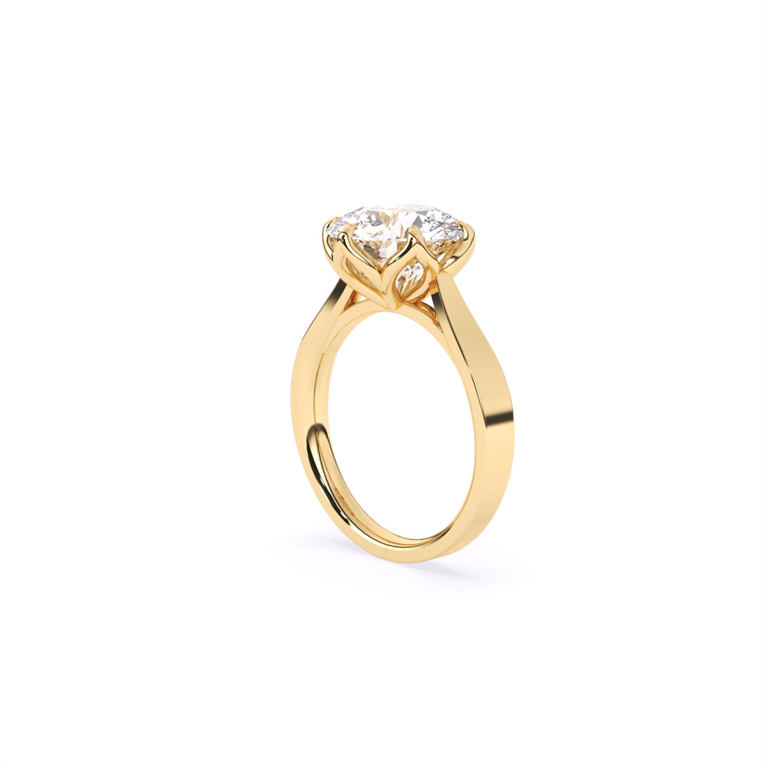 Certified 1.00 CT Round Cut EF VS/SI Lab Grown Diamond Six Prong Nordic Gold Ring (Demi -Fine)