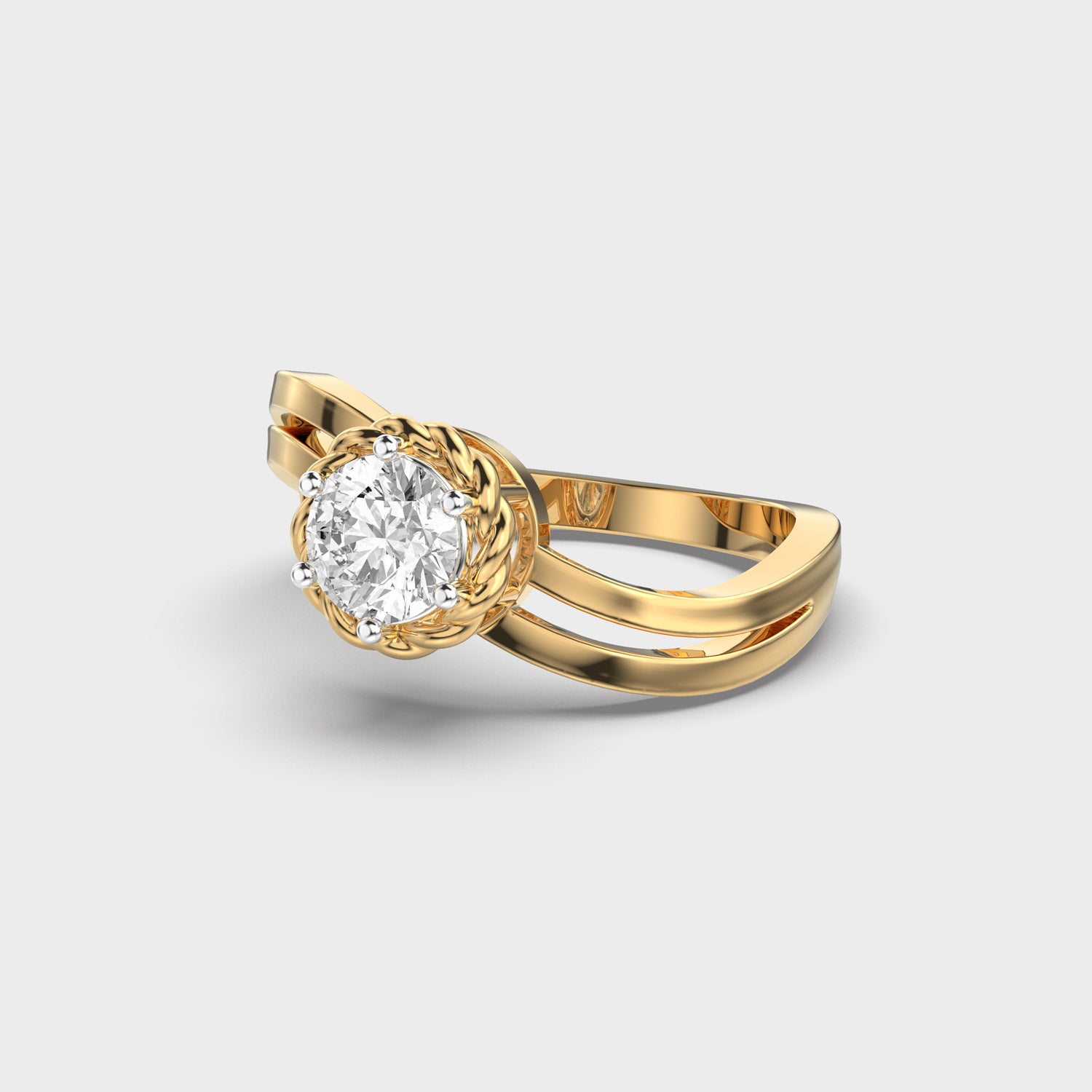 Certified 1.00 CT Round Cut EF VS/SI Lab Grown Diamond Women's Anniversary & Wedding Ring 925 Sterling Silver With Vermeil Gold