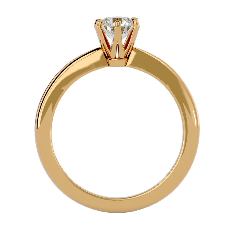 Certified 1.00 CT Round Cut EF VS/SI Lab Grown Diamond Engagement Ring 925 Sterling Silver With Vermeil Gold