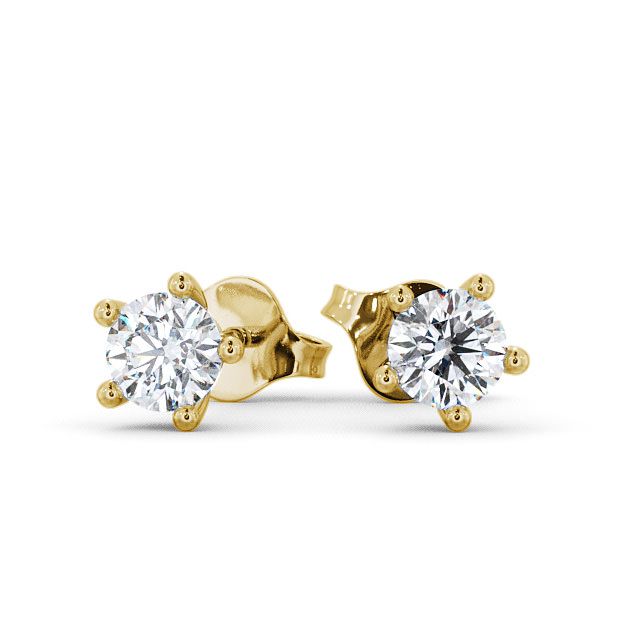 Certified 1.00 CT VS/SI Lab Grown Diamond Delicate Stud Earrings 925 Sterling Silver With Vermeil Gold