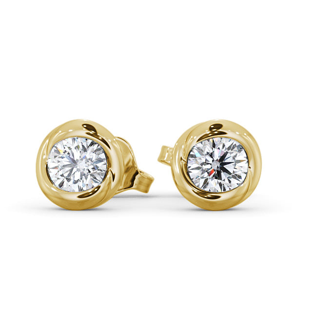 Certified 1.00 CT VS/SI Lab Grown Diamond Bezel Set Nordic Gold Stud Earrings (Demi-Fine)