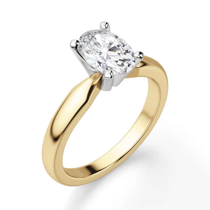 Certified 1.00 CT Oval Cut EF VS/SI Lab Grown Diamond Nordic Gold Wedding Ring (Demi -Fine)