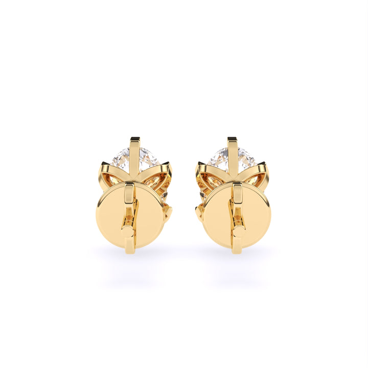 Certified 1.00 CT Marquise Cut EF VS/SI Lab Grown Diamond Nordic Gold Stud Women's Earrings (Demi-Fine)