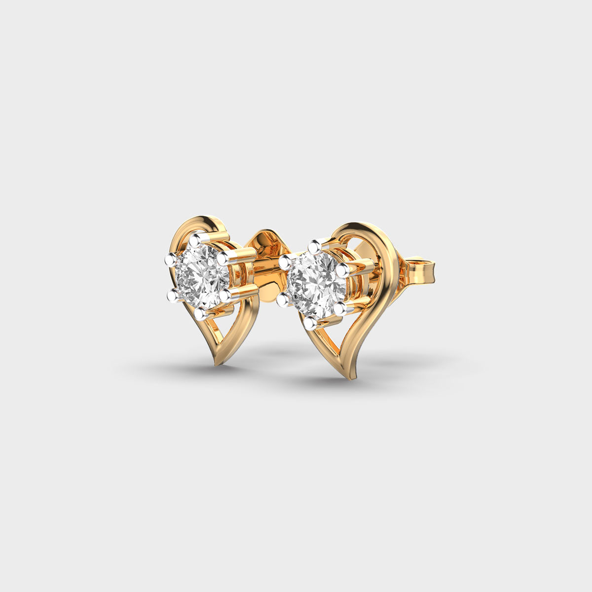 1.00 CT Round Cut Certified VS/SI Lab Grown Diamond Beautiful Stud Earrings 925 Sterling Silver With Vermeil Gold