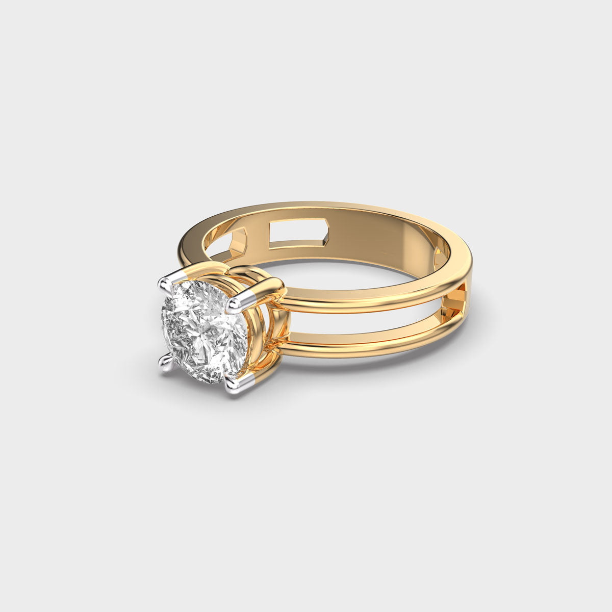 Certified 1.00 CT Round Cut EF VS/SI Lab Grown Diamond Women's Anniversary Ring 925 Sterling Silver With Vermeil Gold