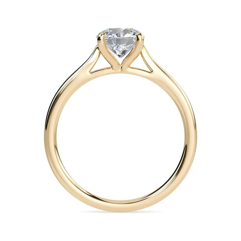 Certified 1.00 CT EF VS/SI Lab Grown Diamond Engagement Ring 925 Sterling Silver With Vermeil Gold