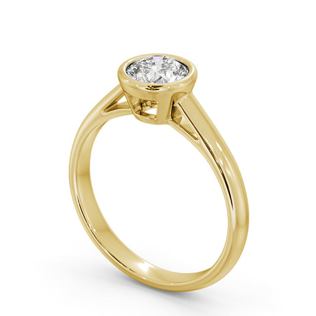 Certified 1.00 CT EF Lab Grown Diamond Nordic Gold Bezel Set Ring (Demi-Fine)