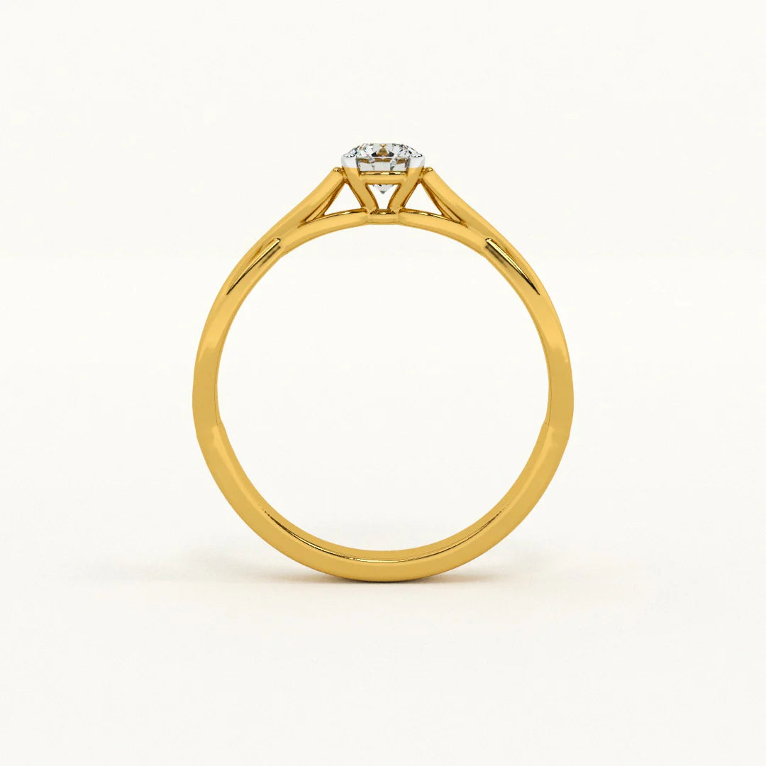 Certified 1.00 CT EF Lab Grown Diamond Women's Engagement Ring 925 Sterling Silver With Vermeil Gold