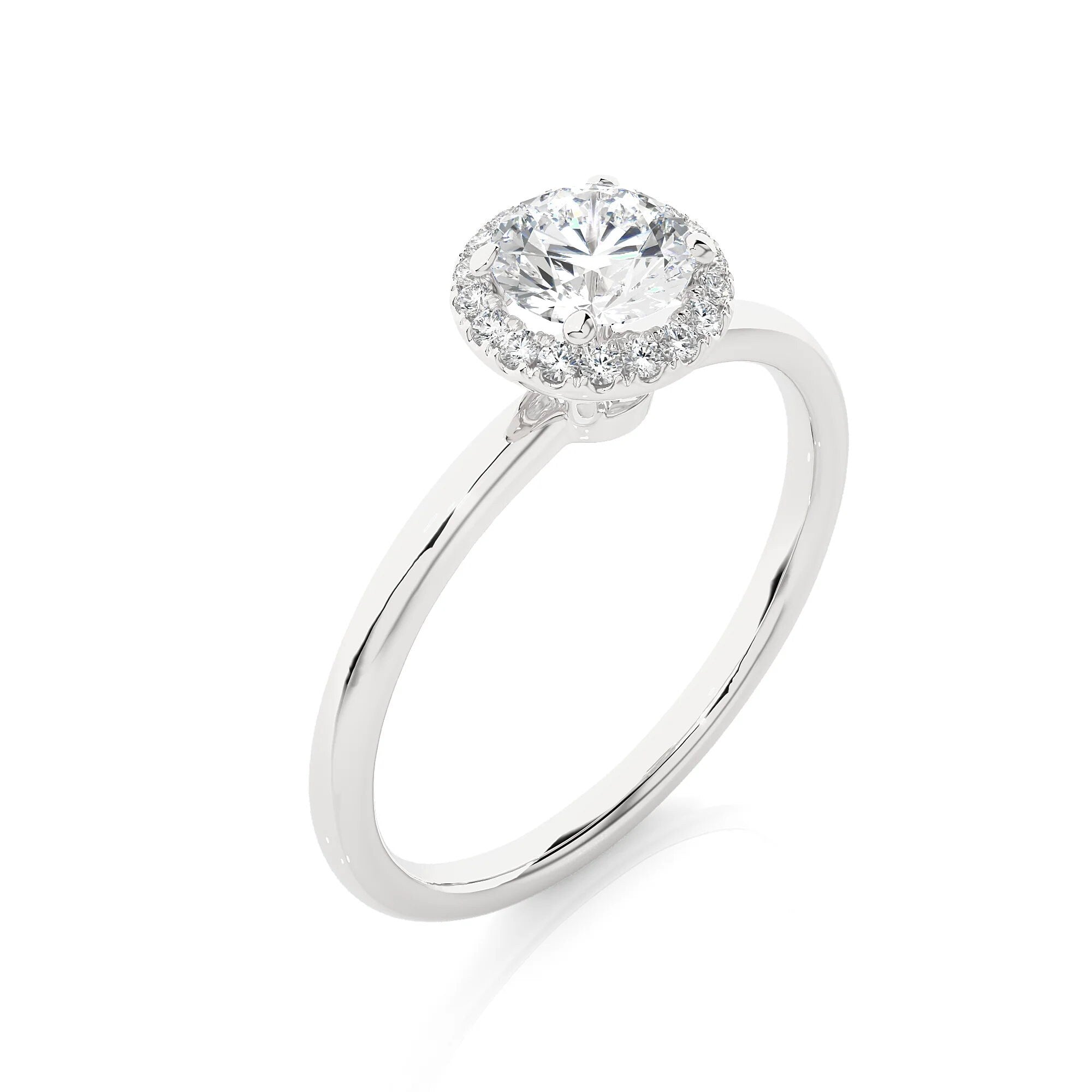 Dazzling 1.00 CTW EF VS/SI Certified Lab Grown Diamond Halo Engagement Ring in 14K Gold |