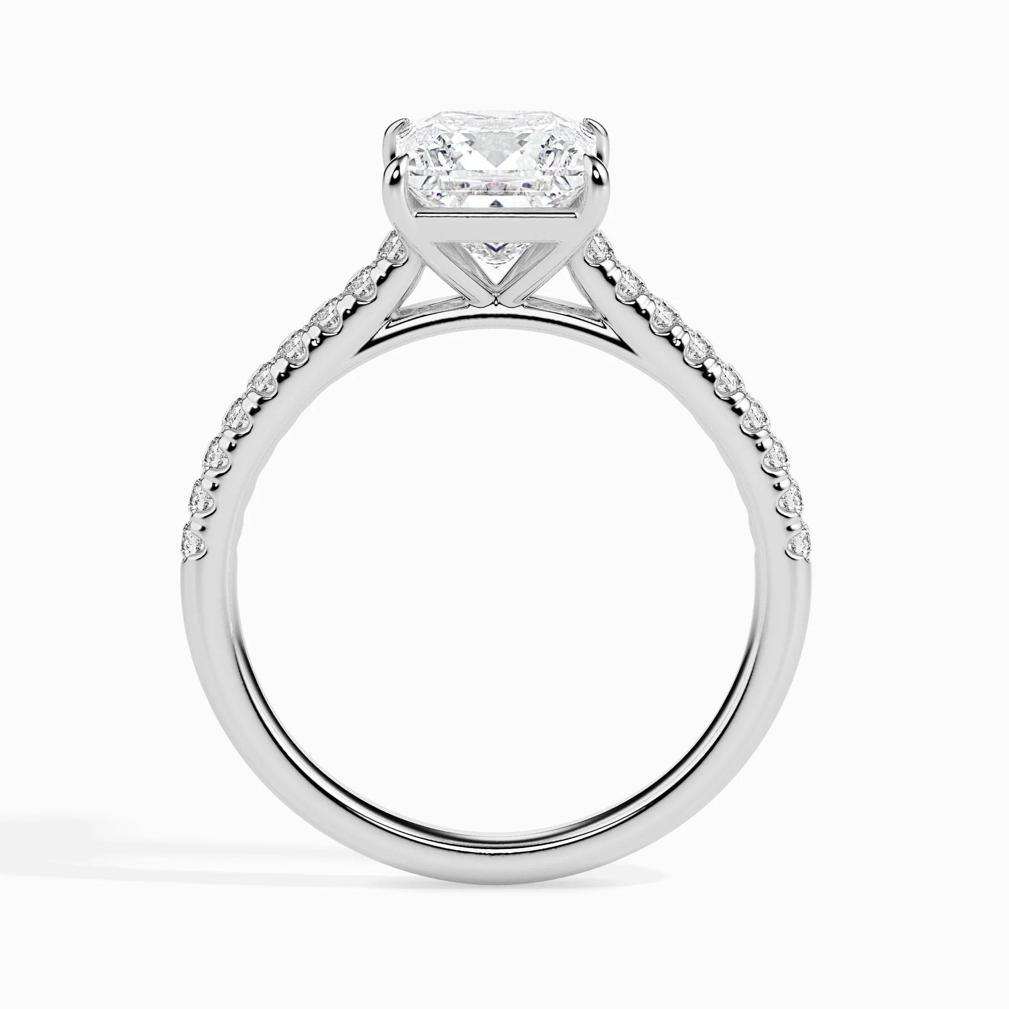 1.00 Ct Certified Lab-Grown Princess Diamond Solitaire Engagement Ring – 14K Solid Gold with Conflict-Free VS/SI Diamonds