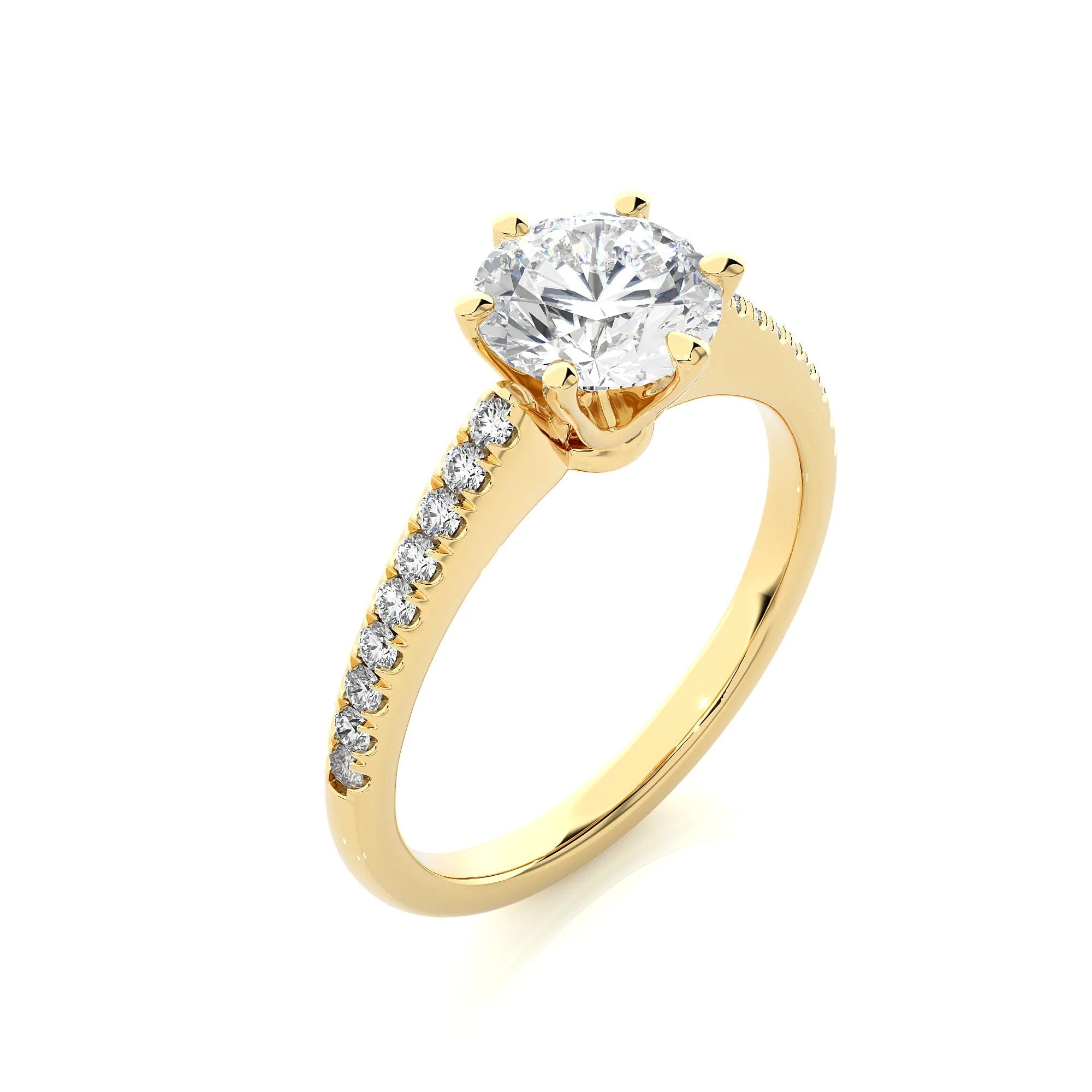 1.50 Ct IGI Certified EF VS/SI Lab Grown Diamond Solitaire Engagement Ring – 6-Prong Setting in 14K Gold or Platinum