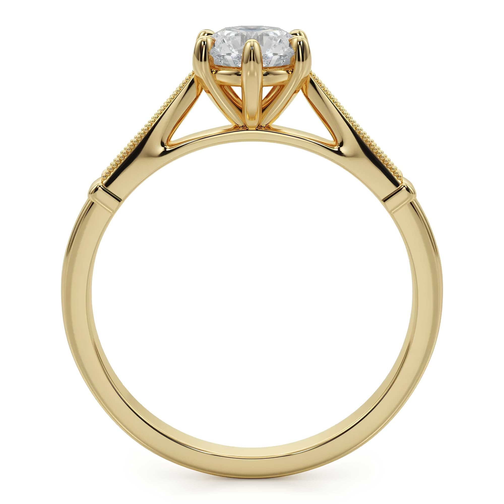 Celia Engagement Ring 1.00 Ct IGI Certified EF VS/SI Lab Grown Diamond Solitaire Wedding Ring / Gold & Platinum Ring / Wedding Ring Gift