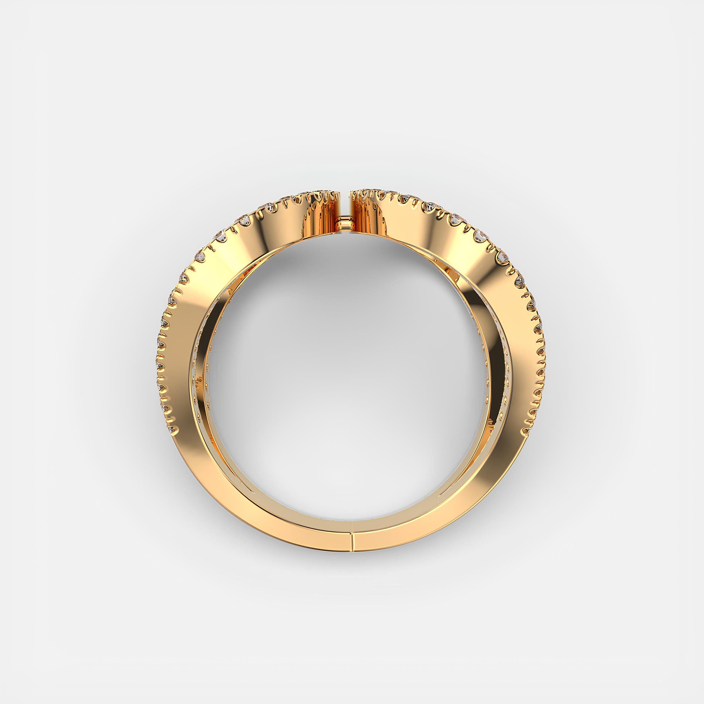 Sparkling Waves Lab Grown Diamond Curvy Delight Wedding Band 14K Solid White Gold Ring