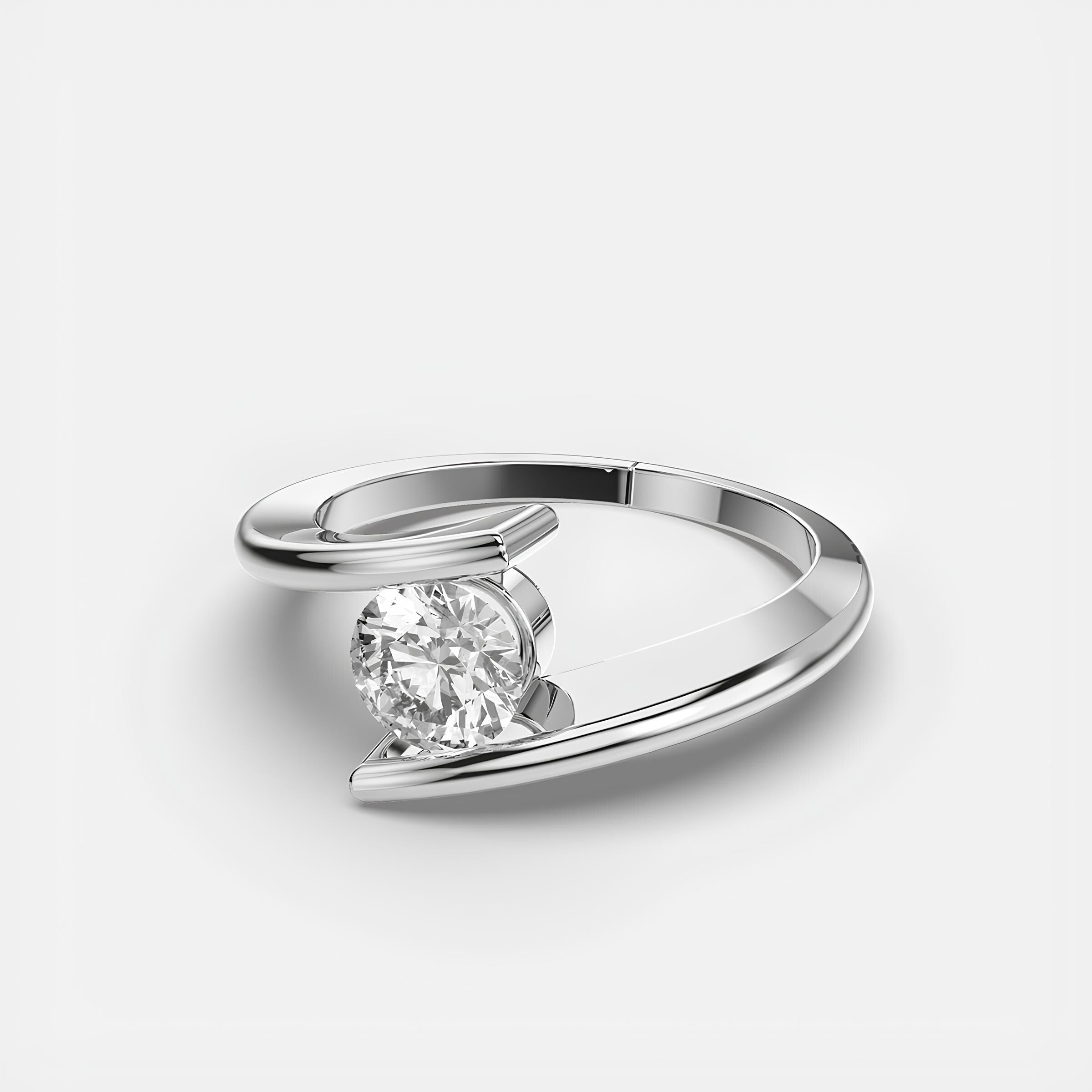 Solitaire Round Diamond Ring – EF VS/SI Lab-Created Diamond Wedding Band | Delicate 14K Solid Yellow Gold Ring