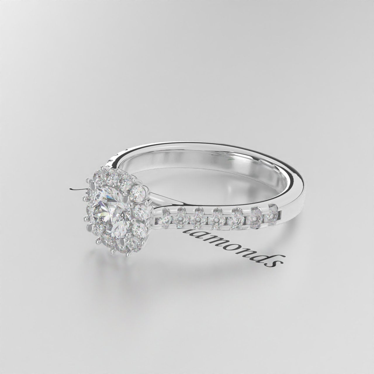 1/4 CT Certified Lab-Grown Diamond Halo Engagement Ring – EF VS/SI Diamond Wedding or Anniversary Ring for Women in 14K Gold