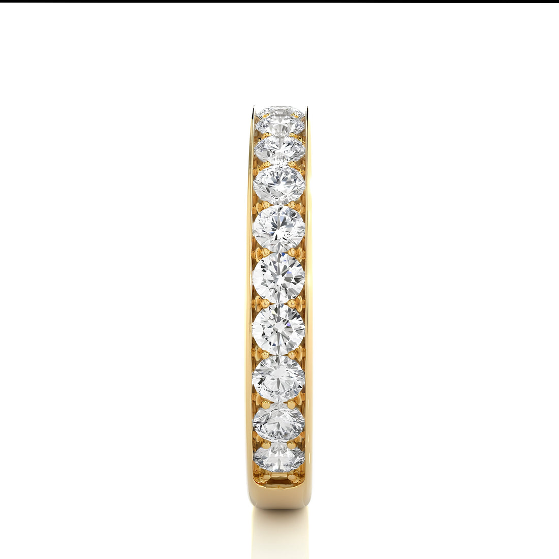 2.50MM Round Cut Colorless Lab-Grown Diamond Half Eternity Band– Channel-Set 14K Gold Matching Wedding and Stacking Ring, Bridal Set