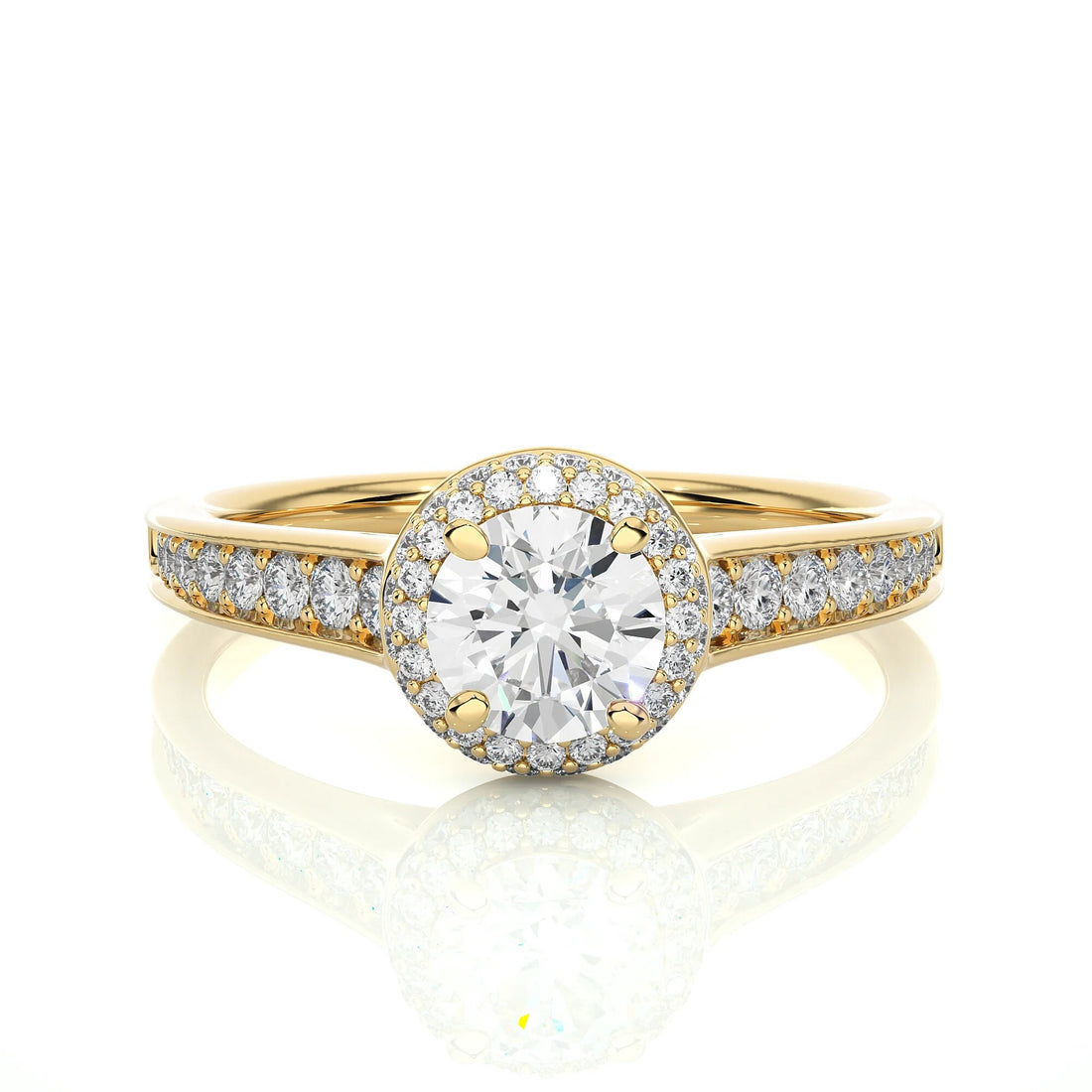 1.00 CT IGI Certified Lab Grown Diamond Double Halo Engagement Ring / EF VS/SI Diamond / 14K Solid Gold Wedding & Anniversary Ring