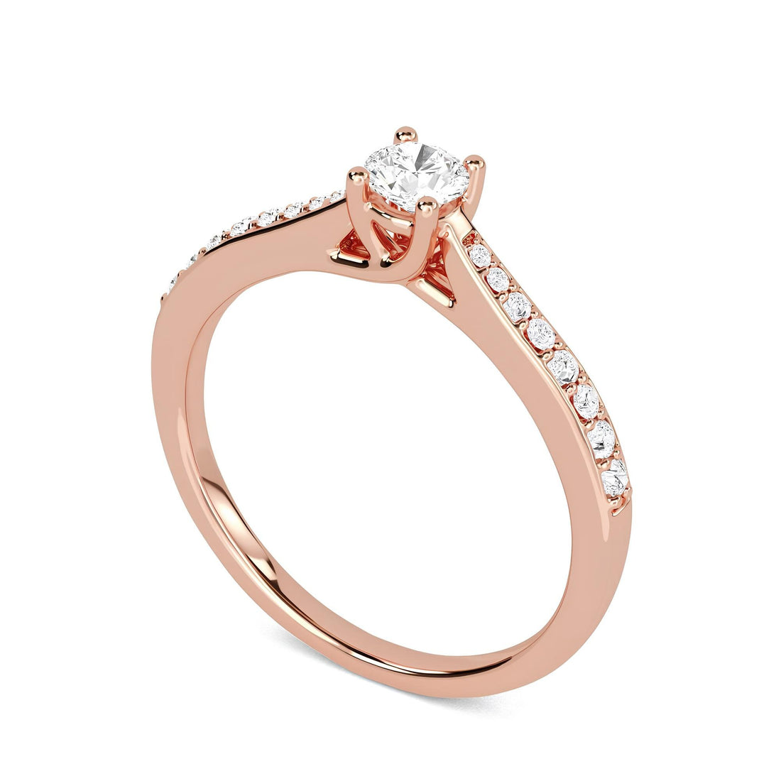 0.50 CT Round Brilliant Cut Lab-Grown Diamond Solitaire Engagement Ring – EF VS/SI CVD Diamond in 14K Gold, Elegant Wedding Ring for Her
