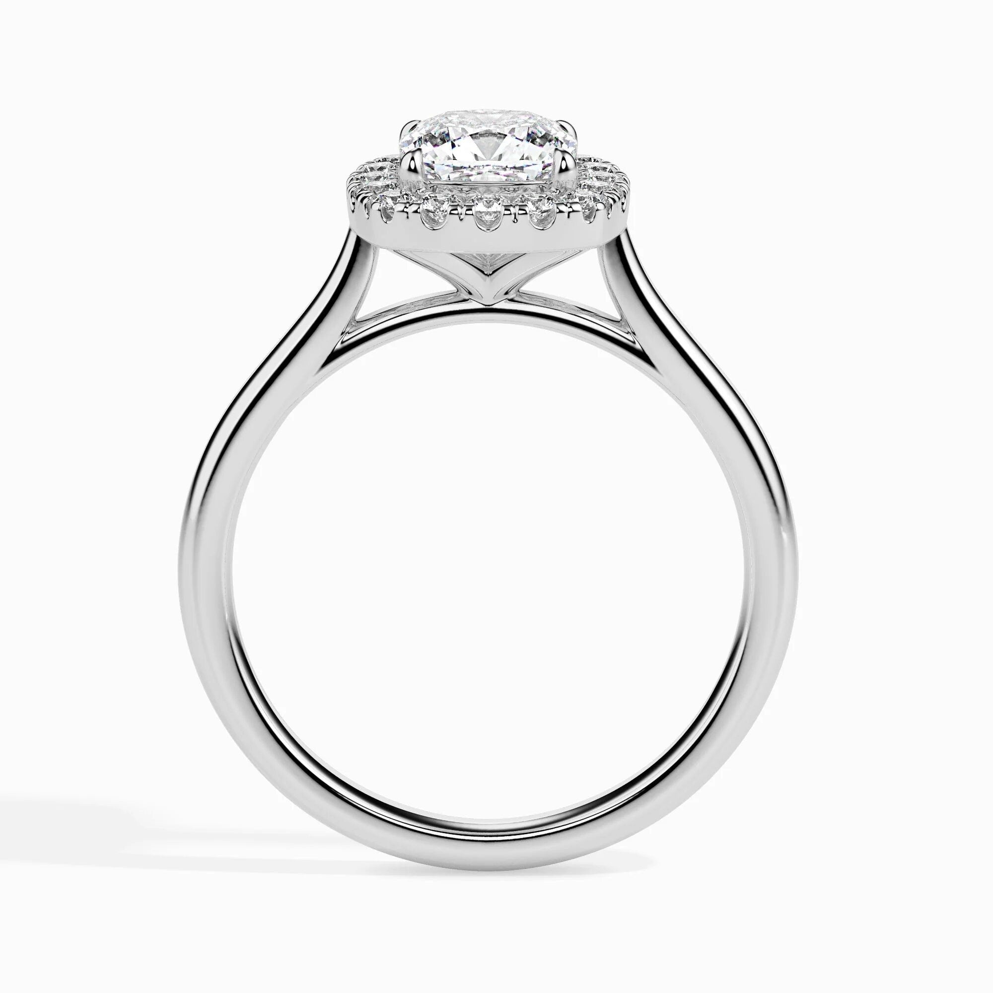 IGI Certified 0.50 Ct EF VS/SI Lab-Grown Cushion Diamond Halo Engagement Ring – 14K Solid Gold – Conflict-Free & Ethically Sourced