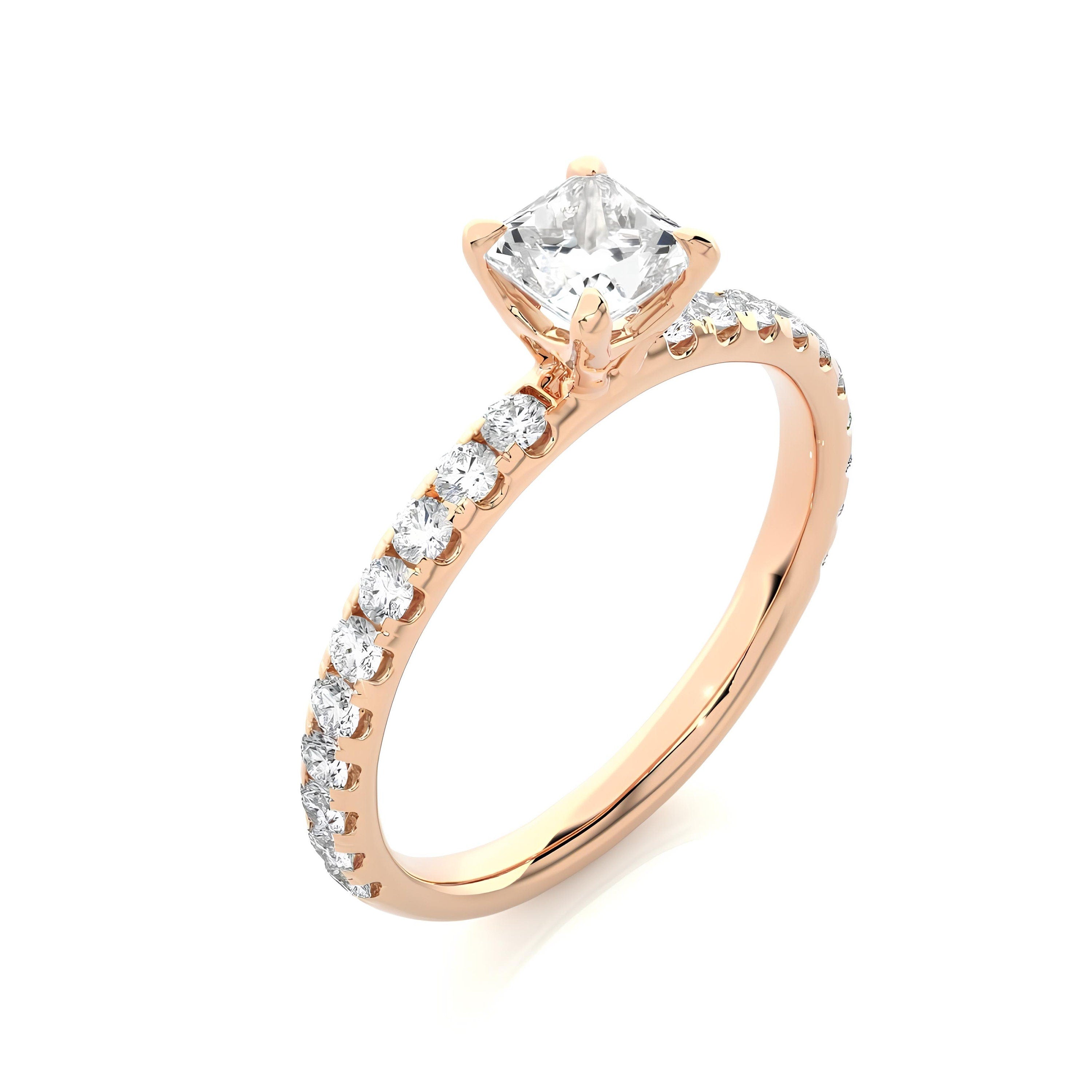 IGI Certified 1.00 Ct Princess Cut Lab-Grown Diamond Solitaire Engagement Ring – EF VS/SI Clarity, Set in 14K Solid Gold