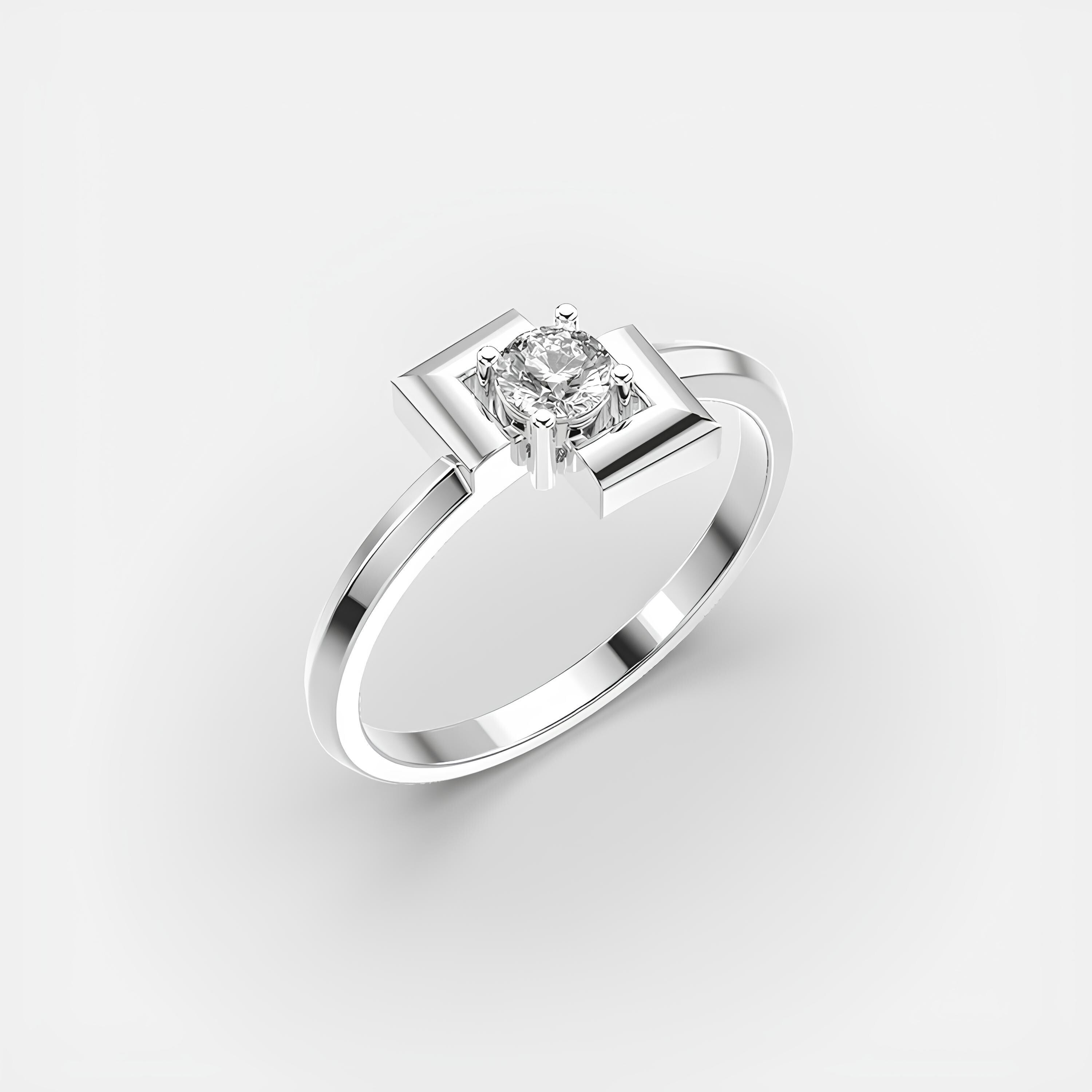 Unique EF VS/SI Lab-Created Diamond Ring 14K Solid Gold Women's Engagement Wedding Band