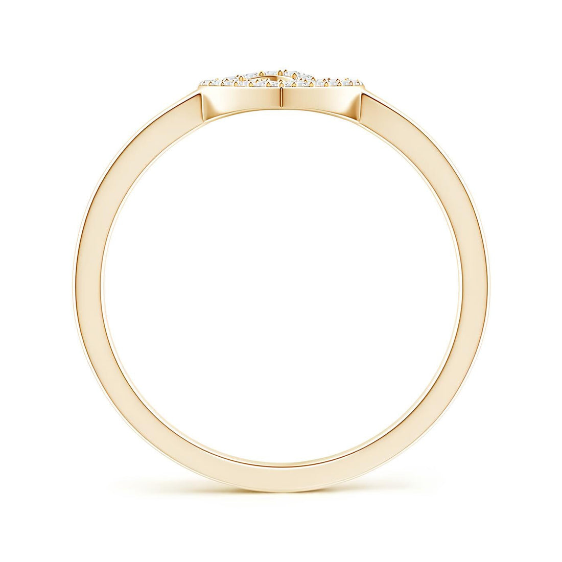 Elegant Heart Design Ring – Lab-Grown Round Cut Diamonds in 14K Gold | Prong-Set Women's Half Eternity Engagement Band