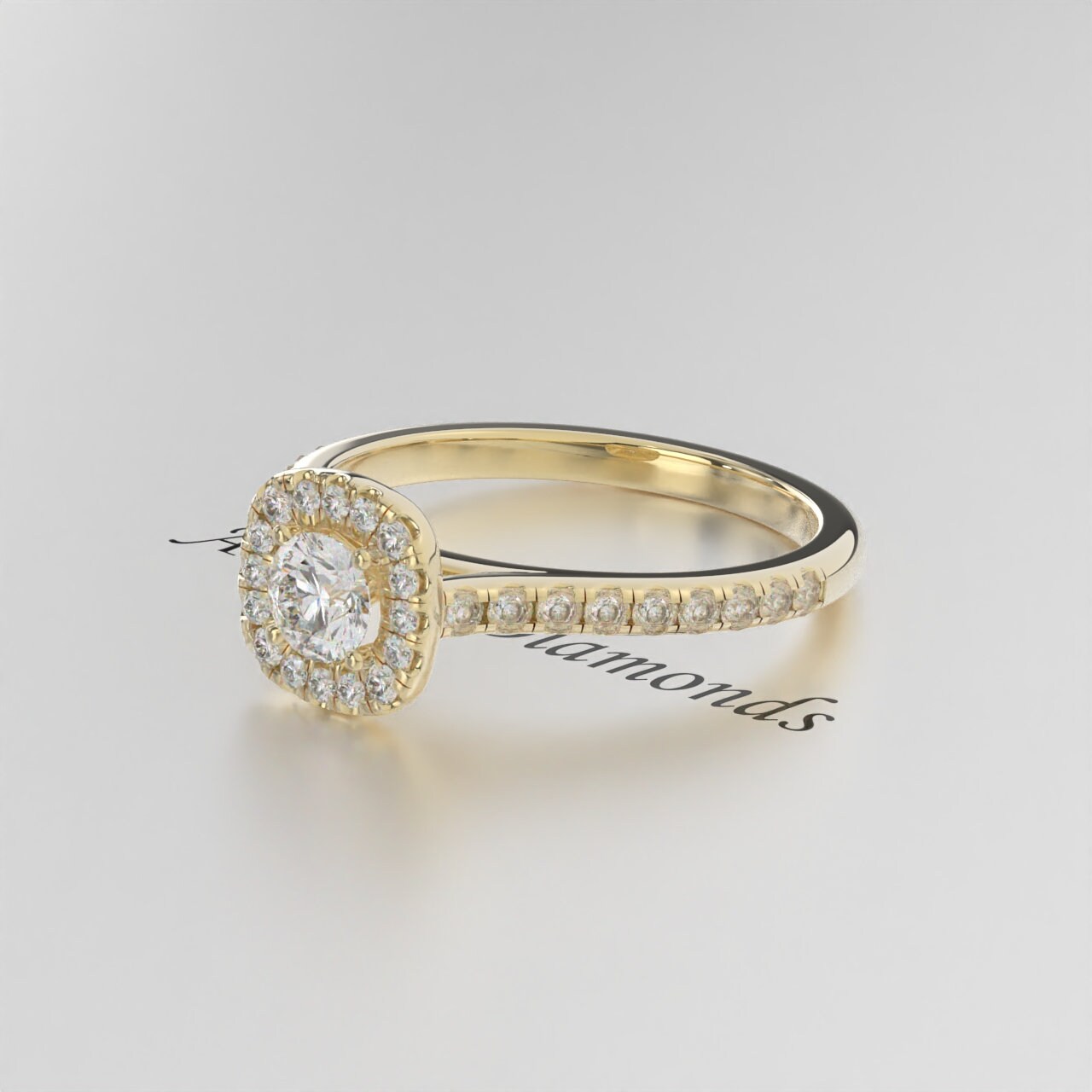 Certified EF VS/SI Lab-Grown Diamond Halo Engagement Ring – 14K Solid Gold Wedding Band with Conflict-Free Diamonds