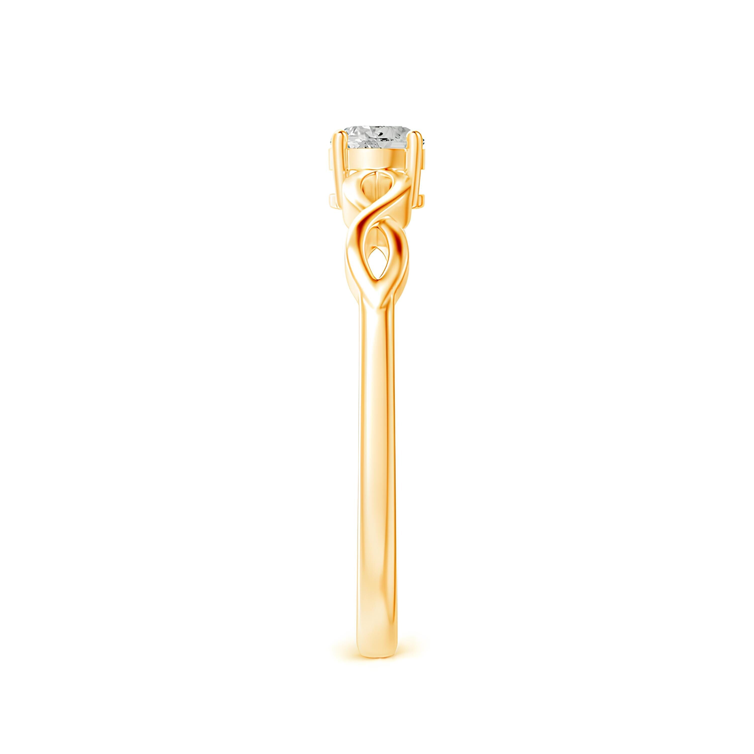 Infinity Shank Round Diamond Ring EF VS/SI Lab-Created Diamond Engagement Ring & Wedding Band in 14K Solid Gold