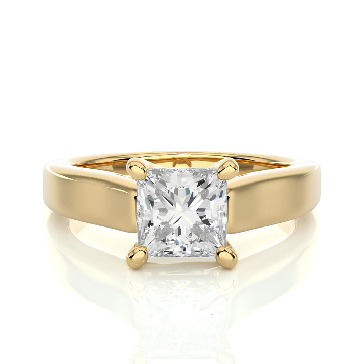 Certified 1.50 Ct Princess Cut Lab-Grown Diamond Solitaire Engagement Ring / EF VS/SI Conflict-Free Diamond / 14K Real Gold Anniversary & Wedding Ring