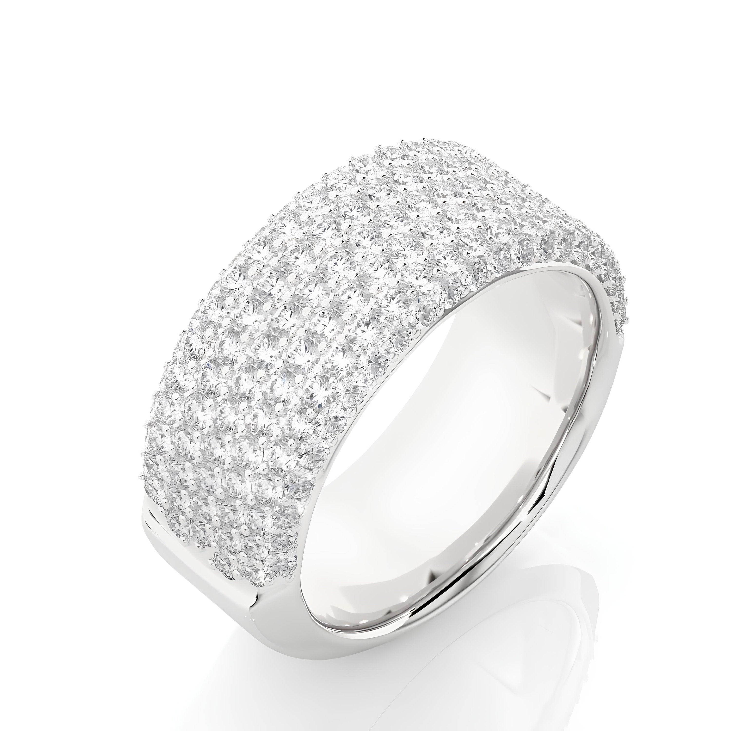 2.00 Carat Lab-Grown EF VS Diamond Cluster Eternity Wedding Band