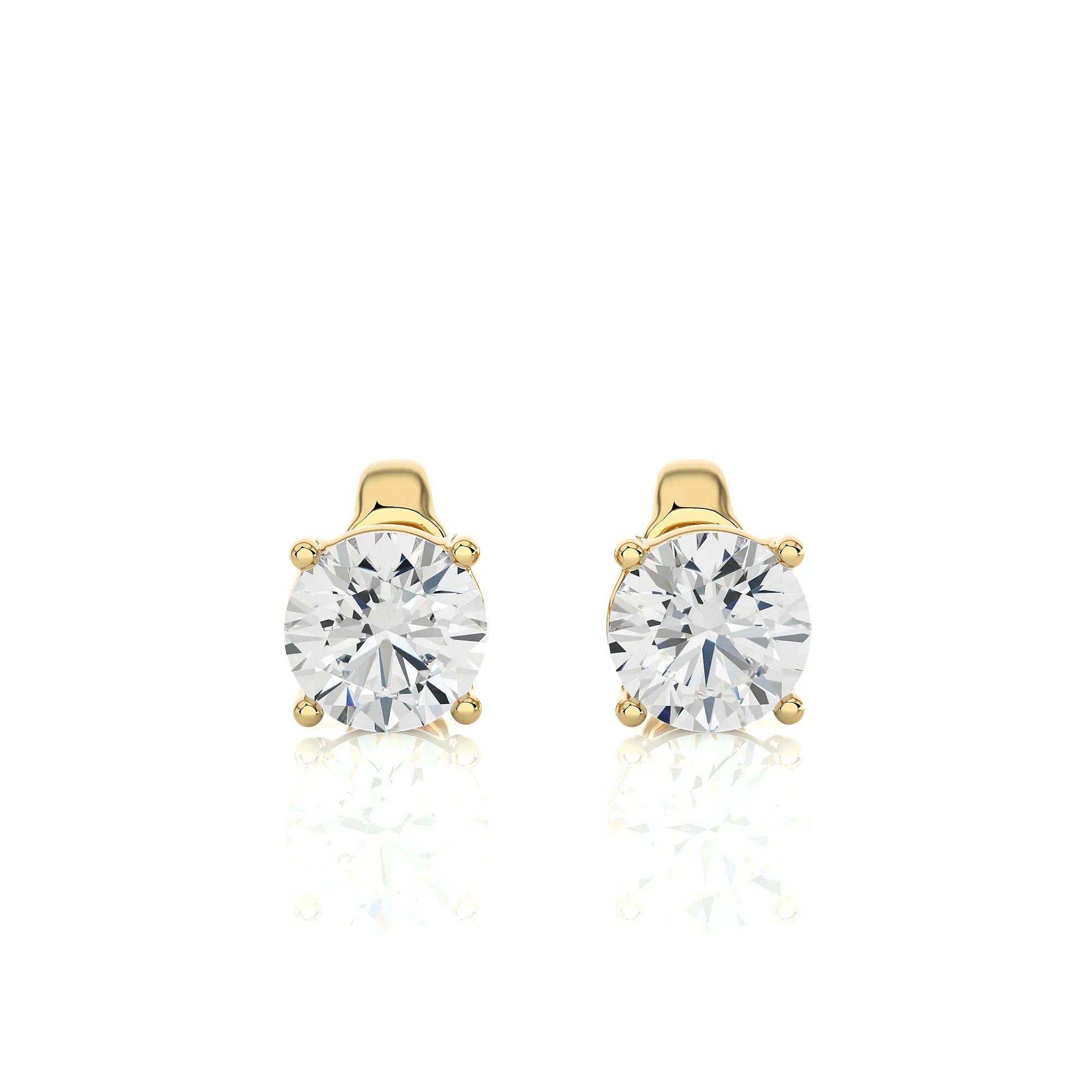0.25–4.00 TCW Round Cut Lab-Grown Diamond Stud Earrings 14K Gold Wedding Earrings for Women