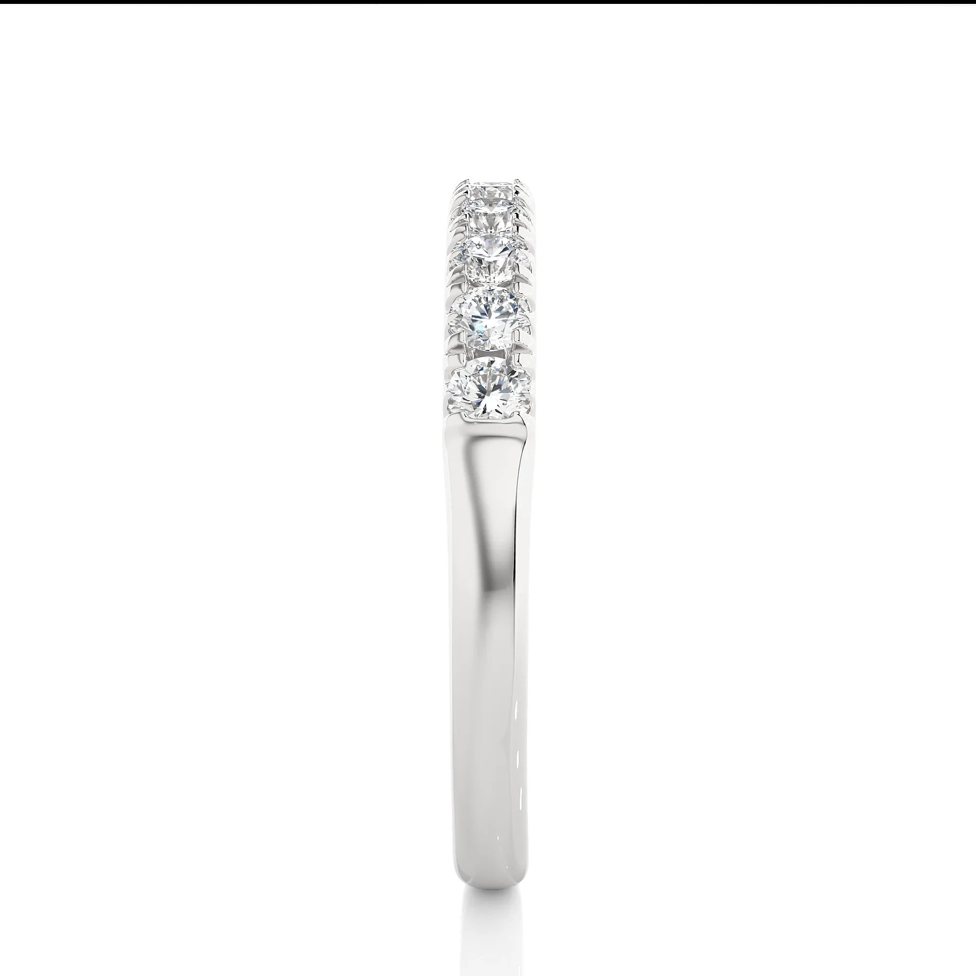 2.75 MM Round Cut Lab Grown Diamond Band, Half Eternity Wedding Band, Matching/Stackable Band, Anniversary Gift for Women, Minimalist Band