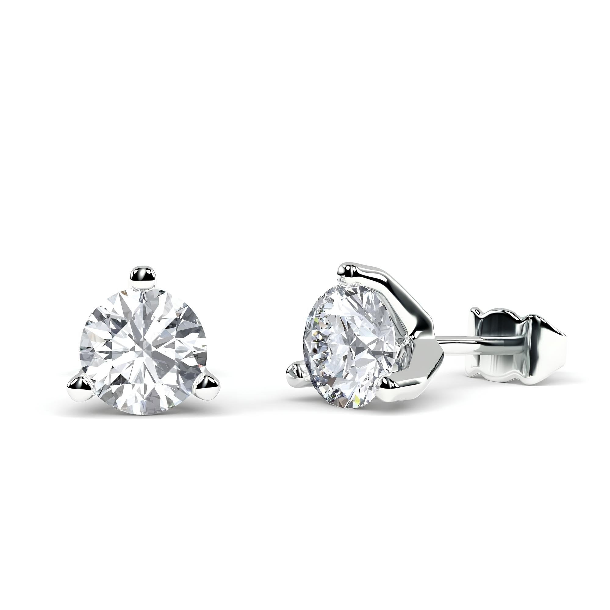 0.25–4.00 Carat Round EF VS/SI Lab-Grown Diamond Martini Stud Earrings 14K Gold