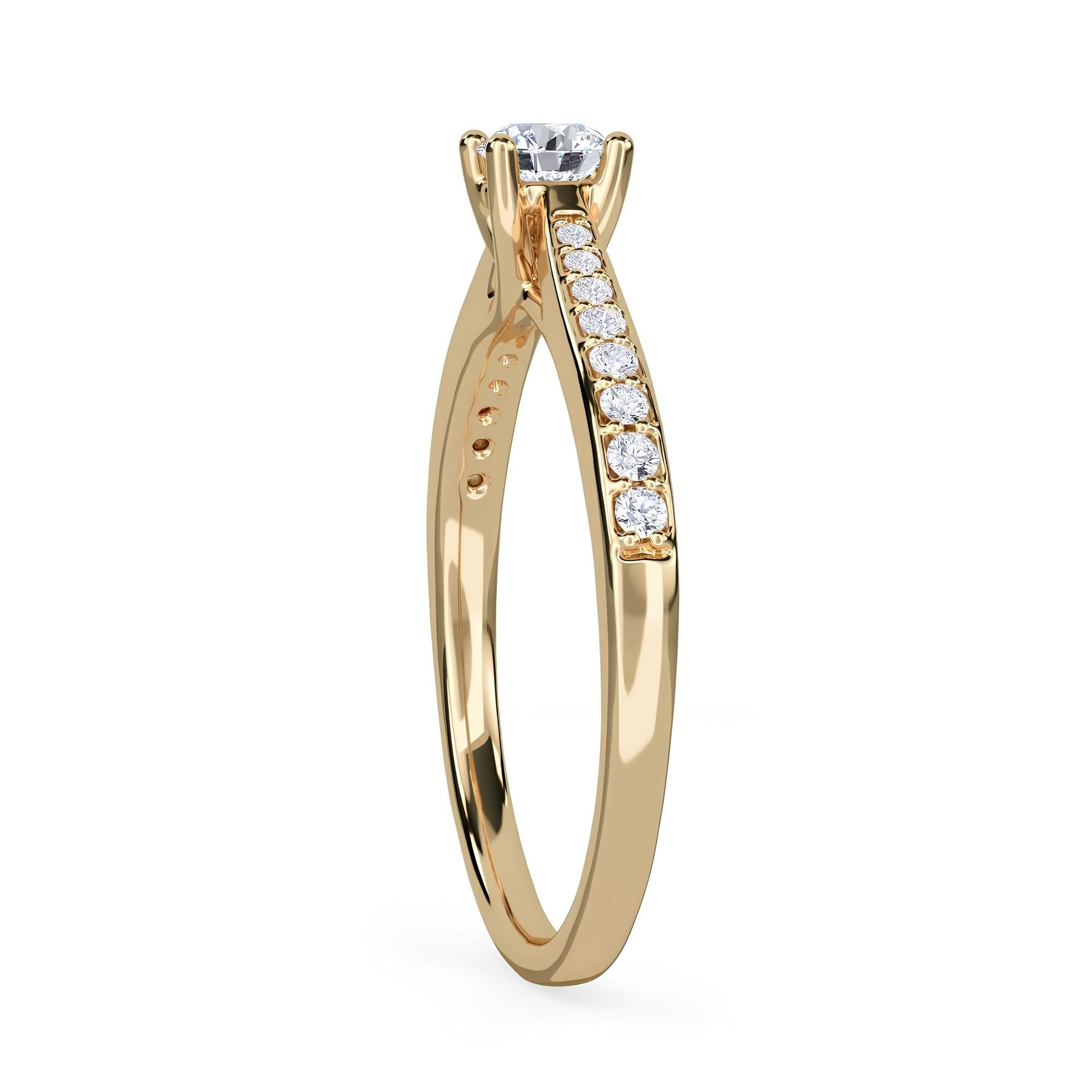 0.50 CT Round Brilliant Cut Lab-Grown Diamond Solitaire Engagement Ring – EF VS/SI CVD Diamond in 14K Gold, Elegant Wedding Ring for Her